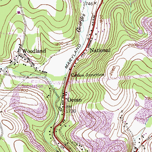 Topographic Map of Carlos Junction, MD