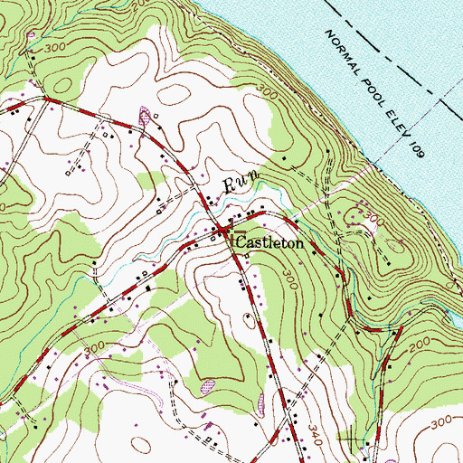 Topographic Map of Castleton, MD