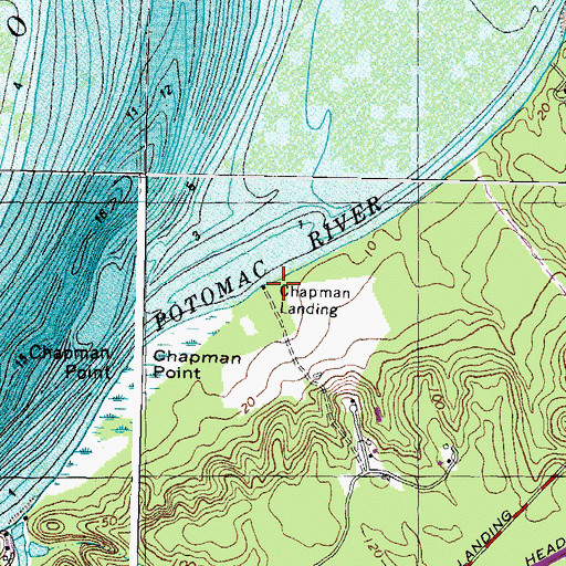 Topographic Map of Chapman Landing, MD