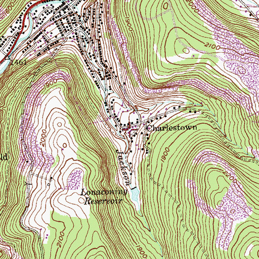 Topographic Map of Charlestown, MD