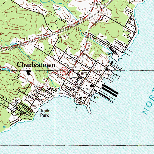 Topographic Map of Charlestown, MD