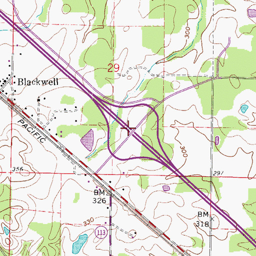 Topographic Map of Interchange 101, AR