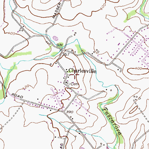 Topographic Map of Charlesville, MD