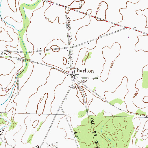Topographic Map of Charlton, MD