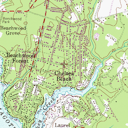 Topographic Map of Chelsea Beach, MD