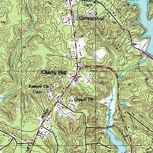 Topographic Map of Cherry Hill, MD