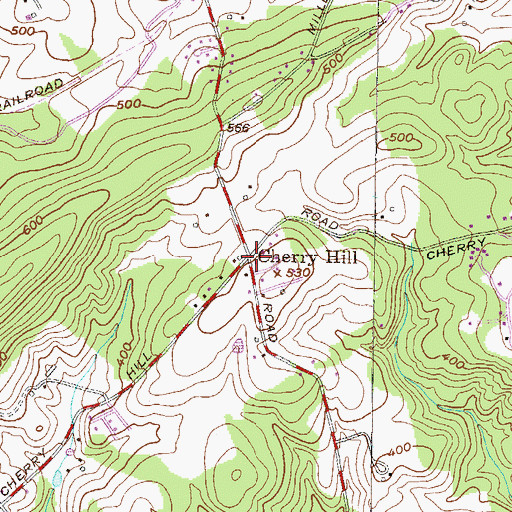 Topographic Map of Cherry Hill, MD