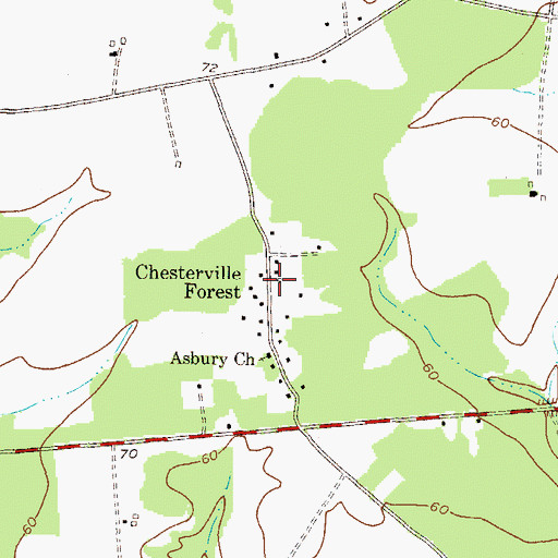Topographic Map of Chesterville Forest, MD