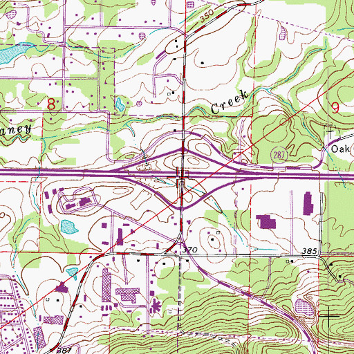 Topographic Map of Interchange 108, AR