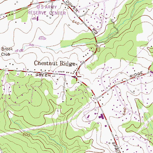 Topographic Map of Chestnut Ridge, MD