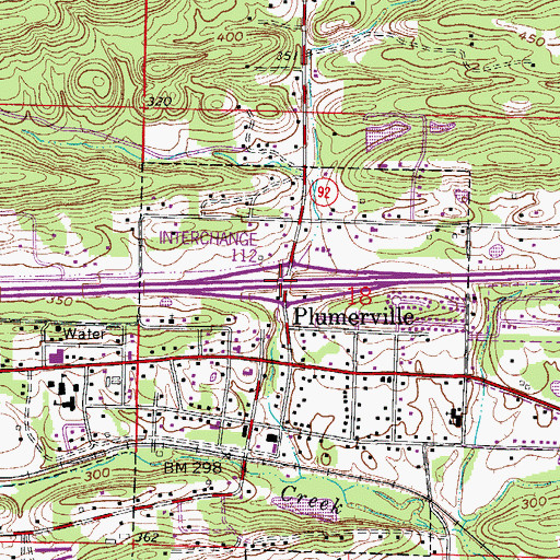 Topographic Map of Interchange 112, AR