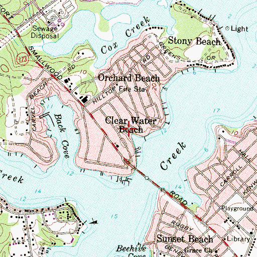 Topographic Map of Clear Water Beach, MD