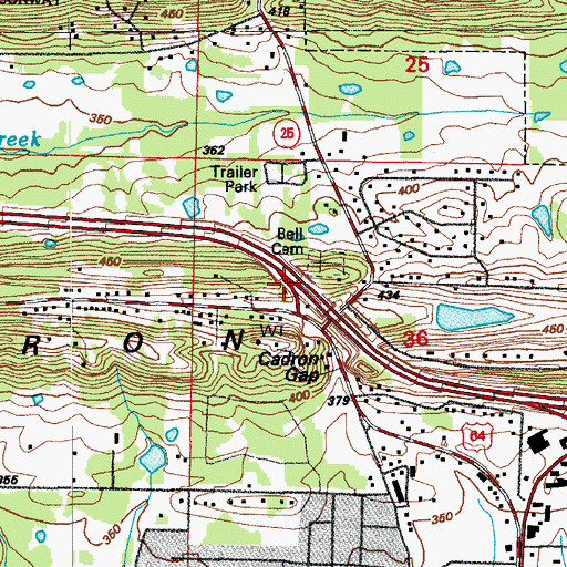 Topographic Map of Interchange 124, AR