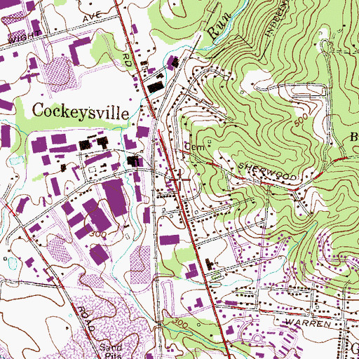 Topographic Map of Cockeysville, MD