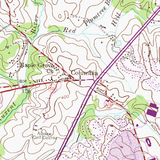 Topographic Map of Columbia, MD