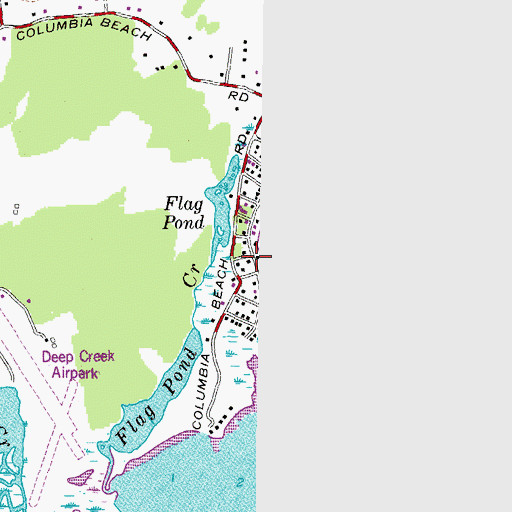 Topographic Map of Columbia Beach, MD