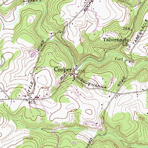Topographic Map of Cooper, MD