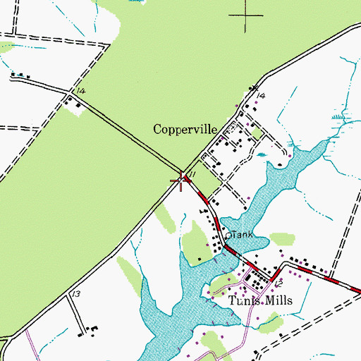 Topographic Map of Copperville, MD