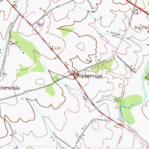 Topographic Map of Copperville, MD