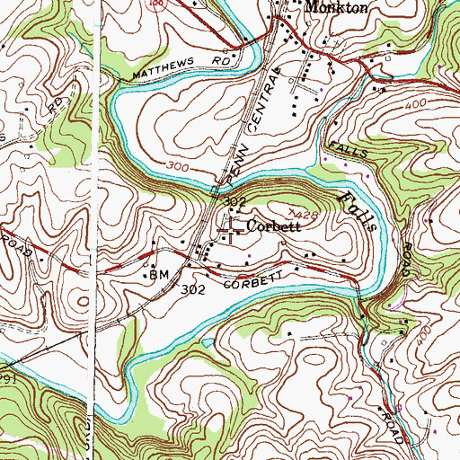 Topographic Map of Corbett, MD