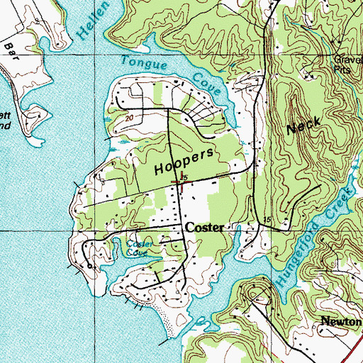 Topographic Map of Coster, MD