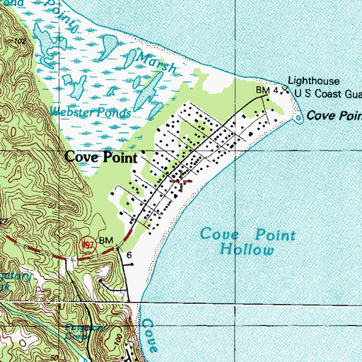 Topographic Map of Cove Point, MD