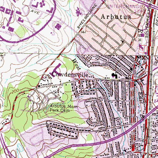 Topographic Map of Cowdensville, MD