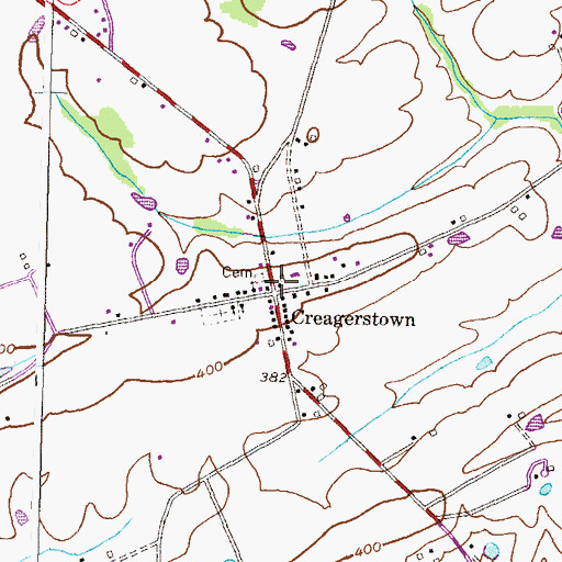 Topographic Map of Creagerstown, MD