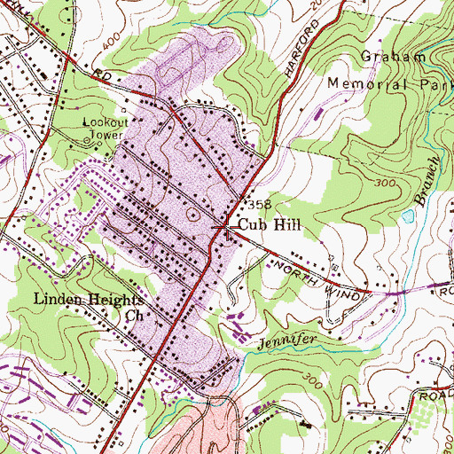 Topographic Map of Cub Hill, MD