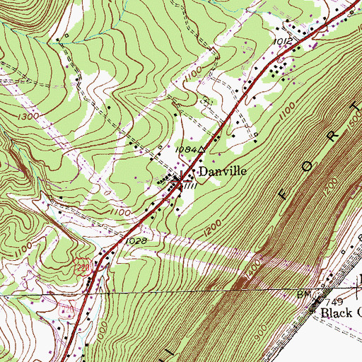 Topographic Map of Danville, MD