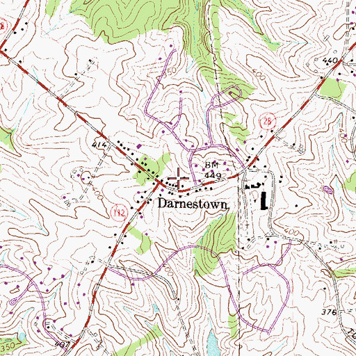 Topographic Map of Darnestown, MD