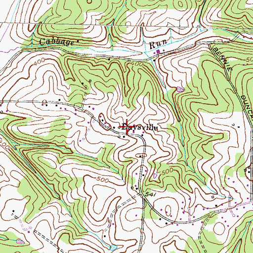 Topographic Map of Daysville, MD