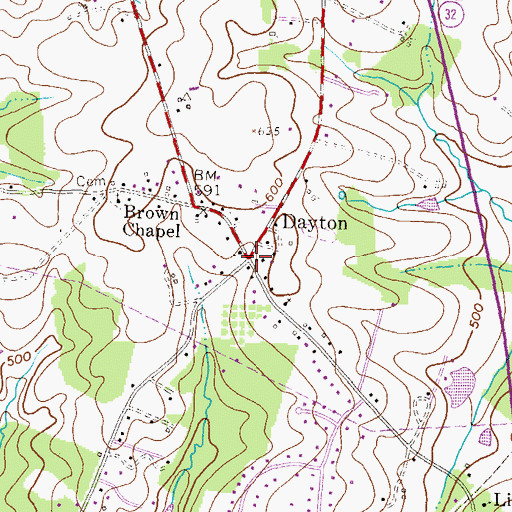 Topographic Map of Dayton, MD