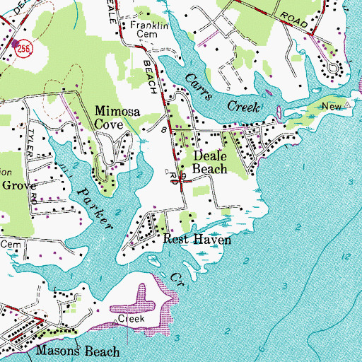 Topographic Map of Deale Beach, MD