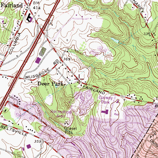 Topographic Map of Deer Park, MD