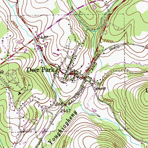 Topographic Map of Deer Park, MD