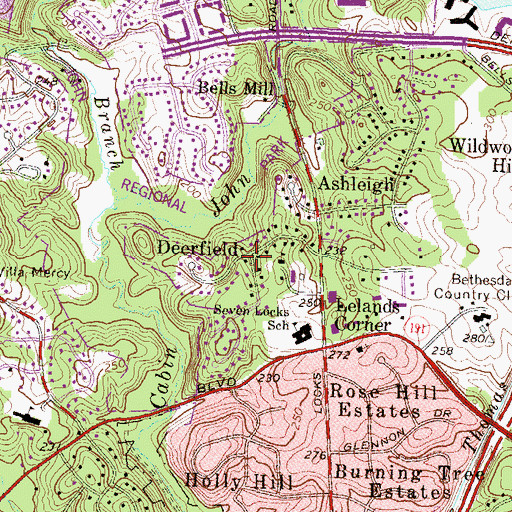 Topographic Map of Deerfield, MD