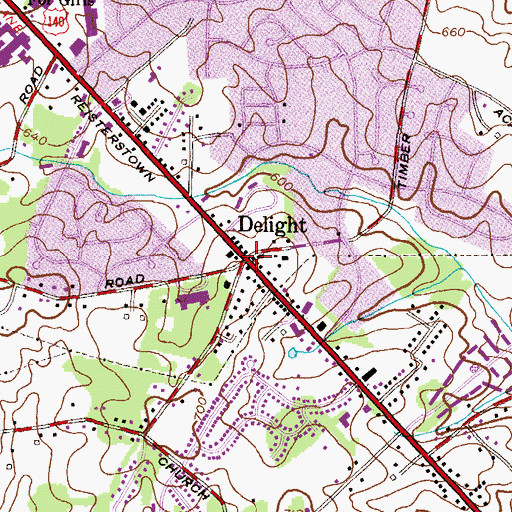 Topographic Map of Delight, MD