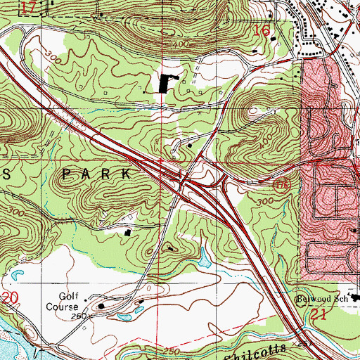 Topographic Map of Interchange 150, AR