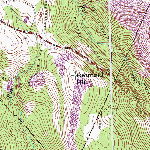 Topographic Map of Detmold Hill, MD