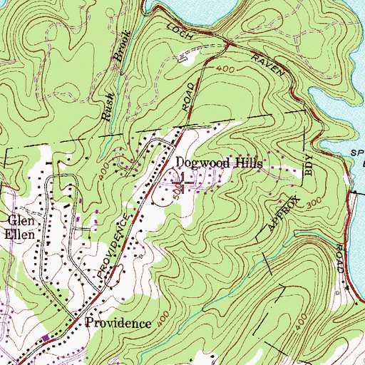 Topographic Map of Dogwood Hills, MD