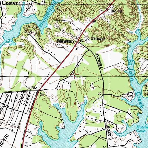 Topographic Map of Dowell, MD