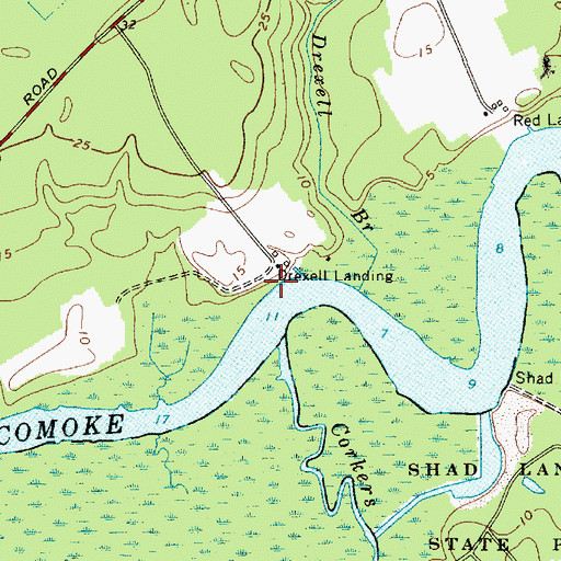 Topographic Map of Drexell Landing, MD
