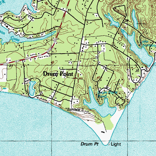 Topographic Map of Drum Point, MD
