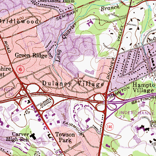 Topographic Map of Dulaney Village, MD