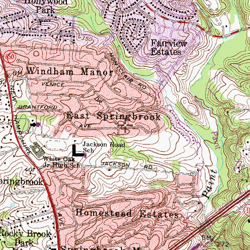 Topographic Map of East Springbrook, MD