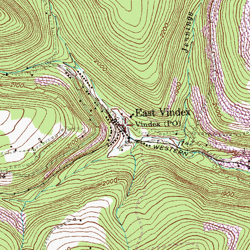 Topographic Map of East Vindex, MD