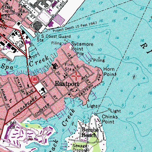 Topographic Map of Eastport, MD