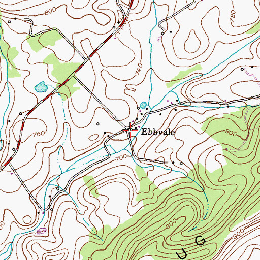 Topographic Map of Ebbvale, MD