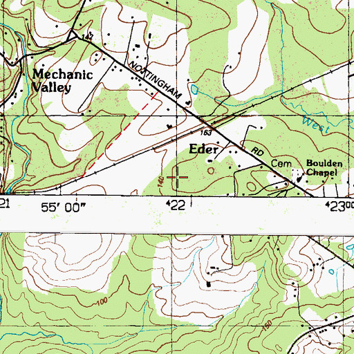 Topographic Map of Eder, MD
